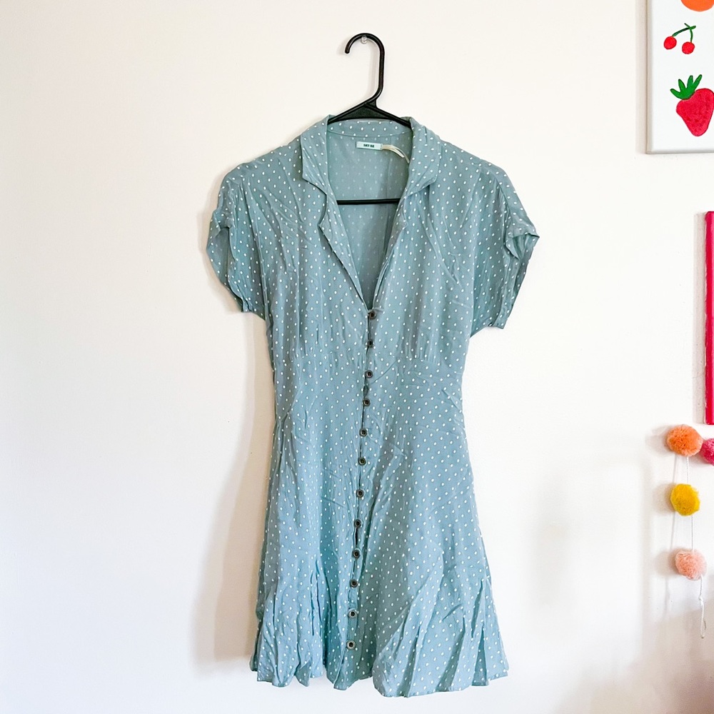 UO Kimchi Blue Polka Dot Dress (As seen on Lily James!)